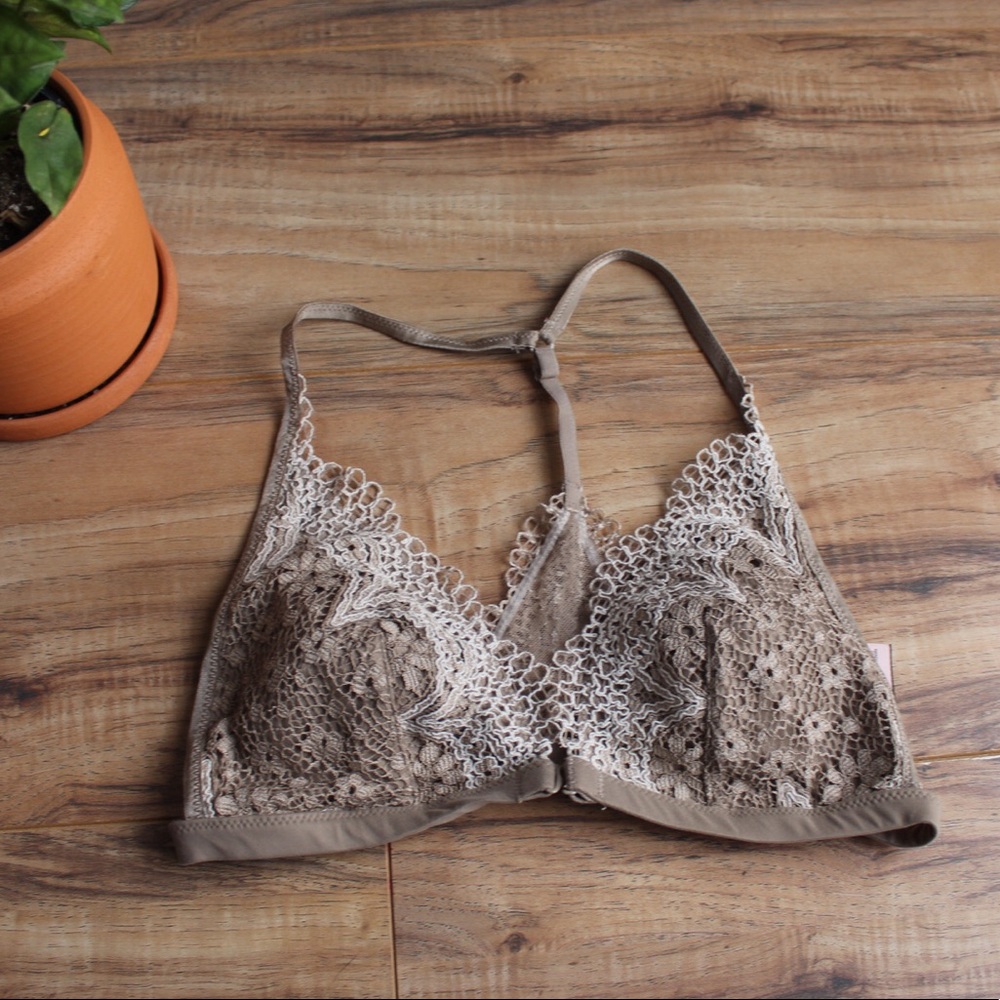 Victoria’s Secret racerback lace taupe bralette